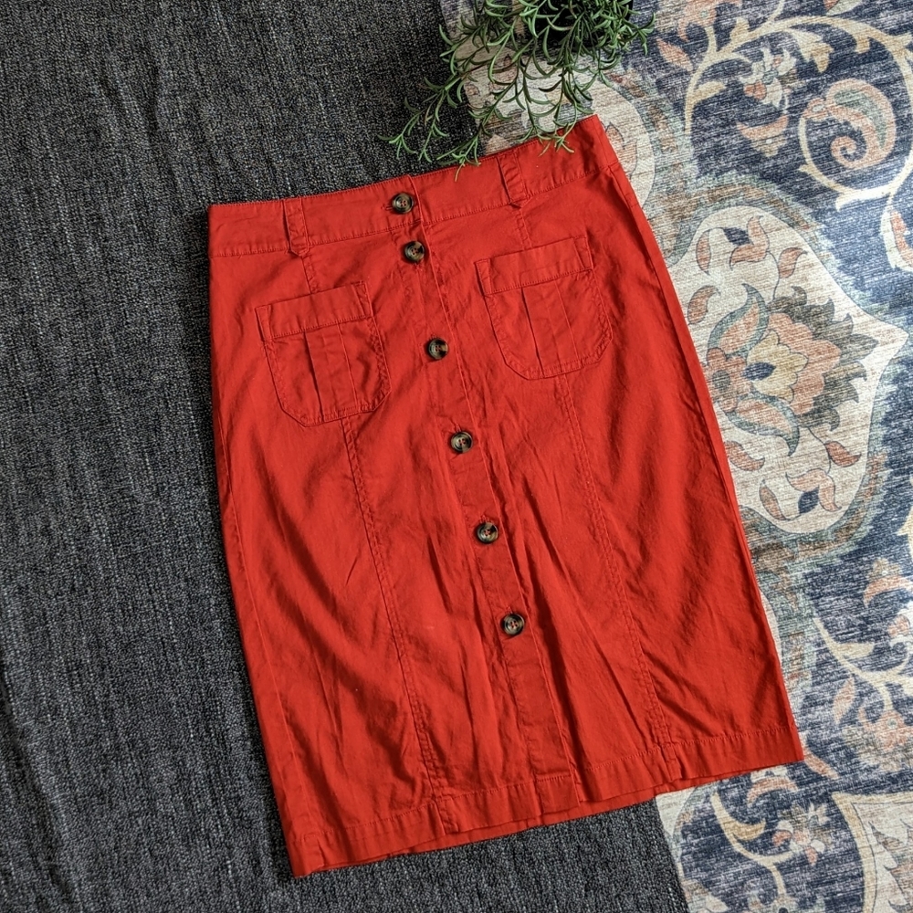 Monsoon Button Front Skirt, Size 6